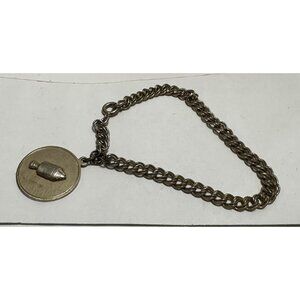 Vintage Charm Bracelet Space Ship Capsule Shuttle Goldd Ton